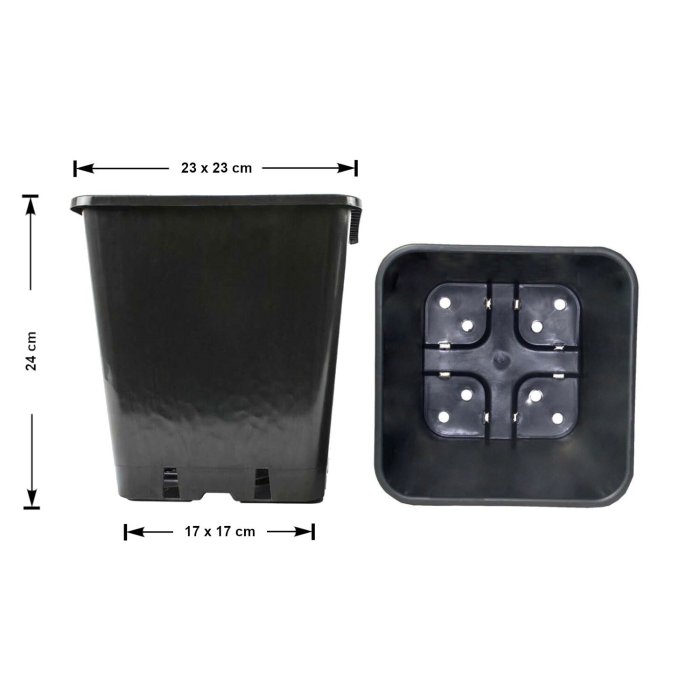 Square plant pot 9L