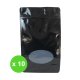 10 stand-up pouches with window 1000ml black