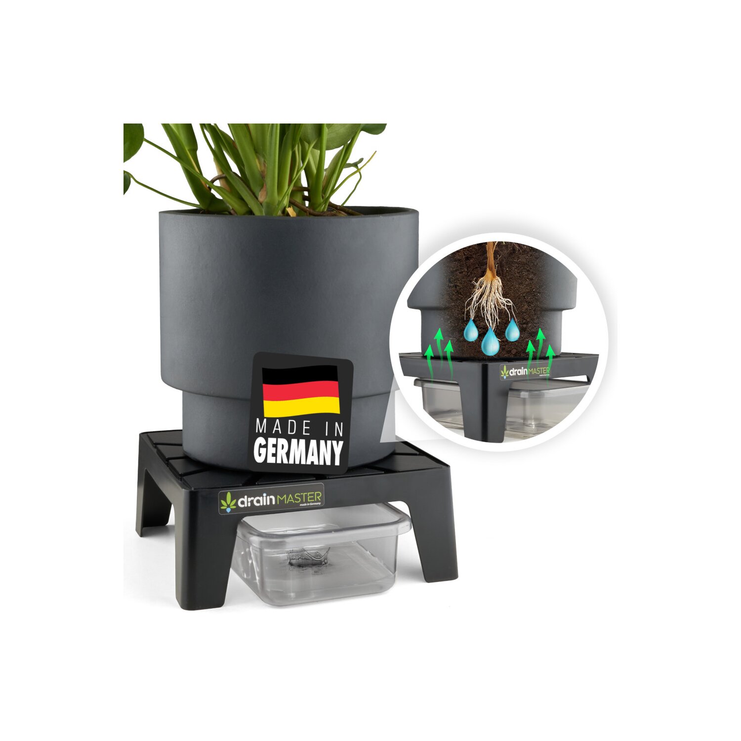 DrainMaster  Drainage-System mit Schlauchanschluss & Auffangwanne